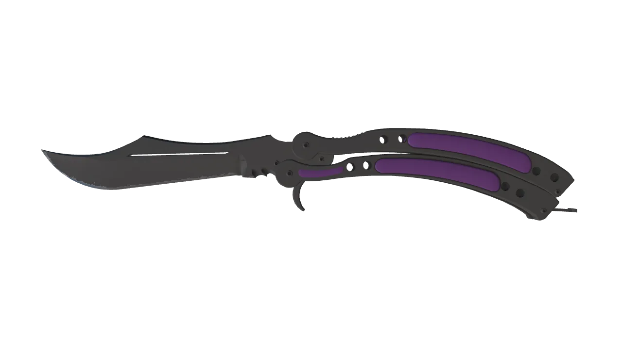 ★ Butterfly Knife | Ultraviolet (Minimal Wear) — Dust II light, front
