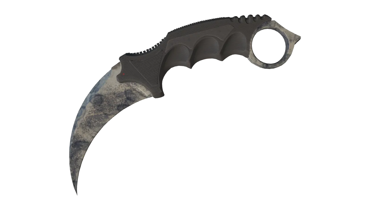 ★ Karambit | Stained (Battle-Scarred) — Dust II light, front