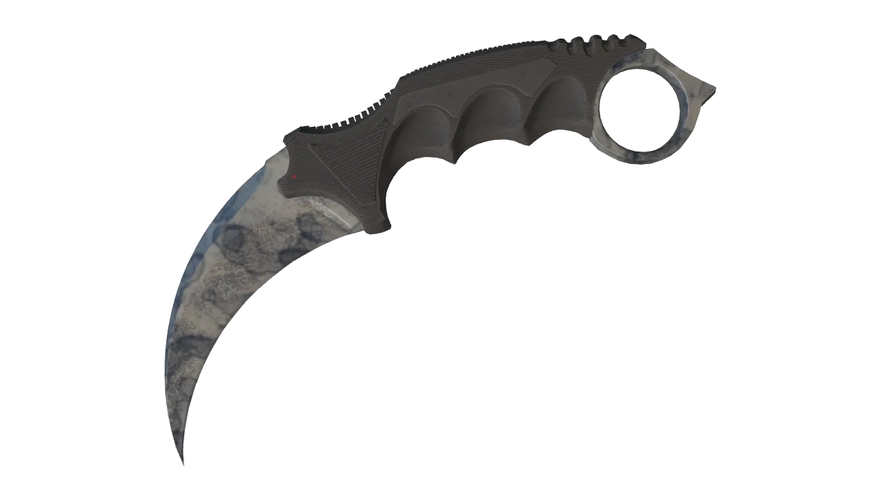 StatTrak™ ★ Karambit | Stained (Well-Worn) — Dust II light, front