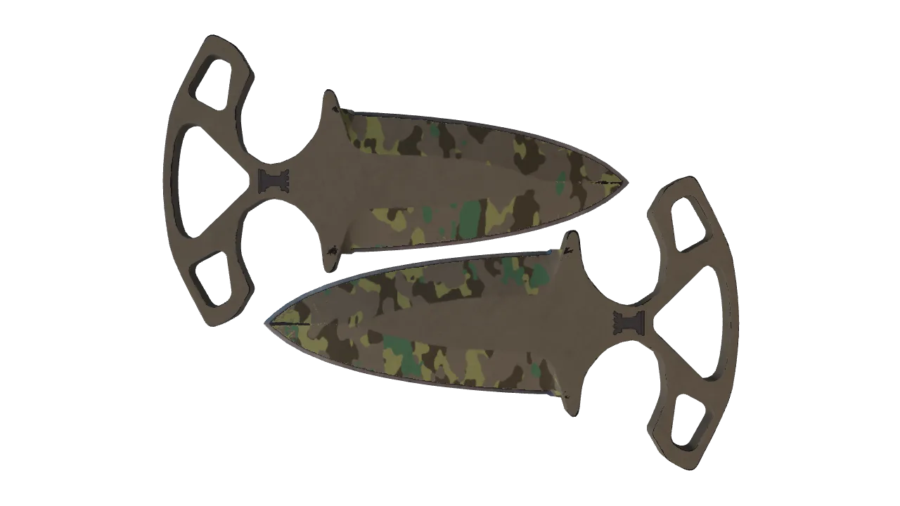 StatTrak™ ★ Shadow Daggers | Boreal Forest (Field-Tested) — Dust II light, front