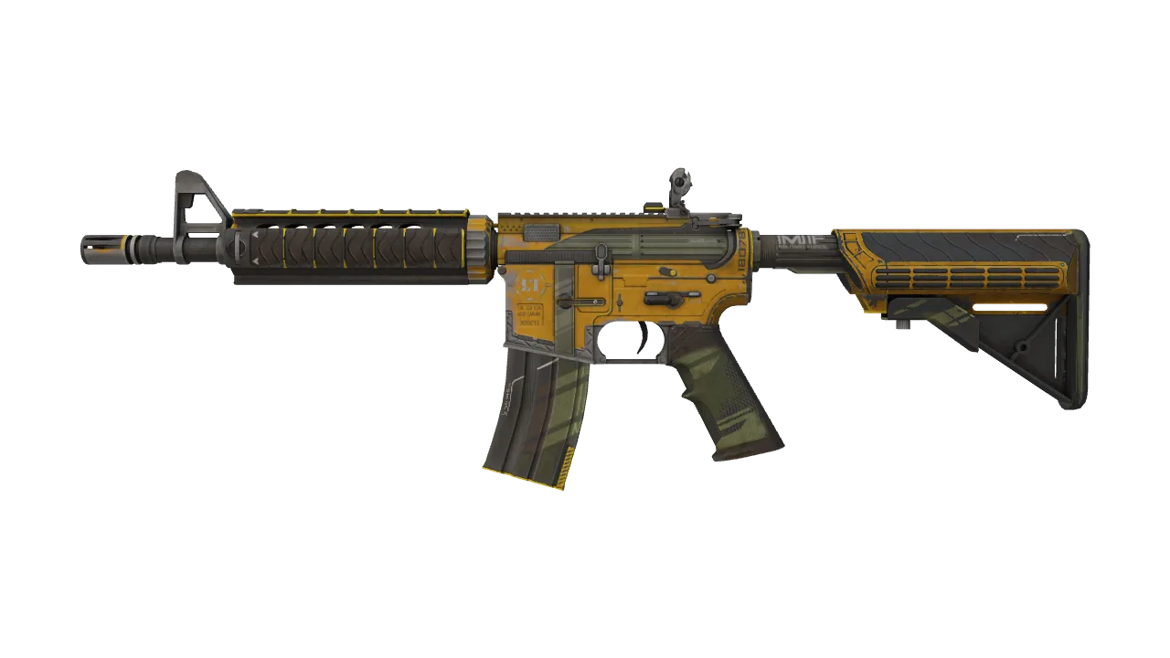 M4A4 | Buzz Kill (Battle-Scarred) — Dust II light, front