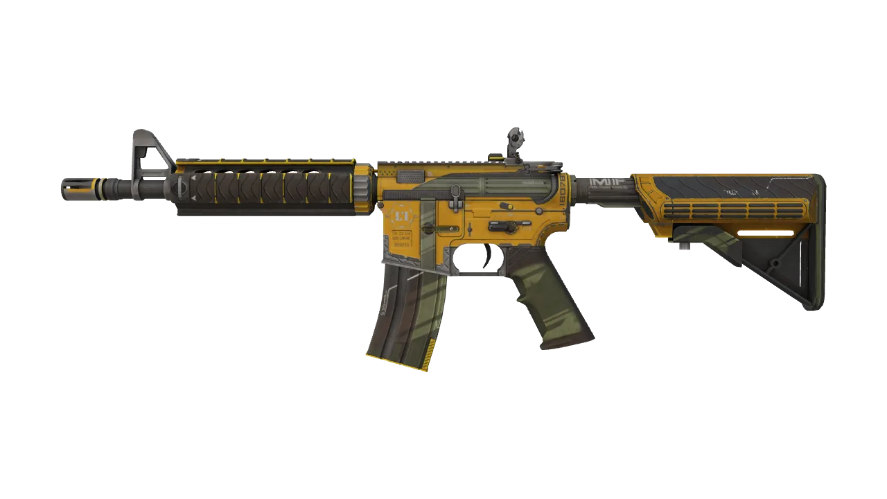 M4A4 | Buzz Kill (Well-Worn) — Dust II light, front