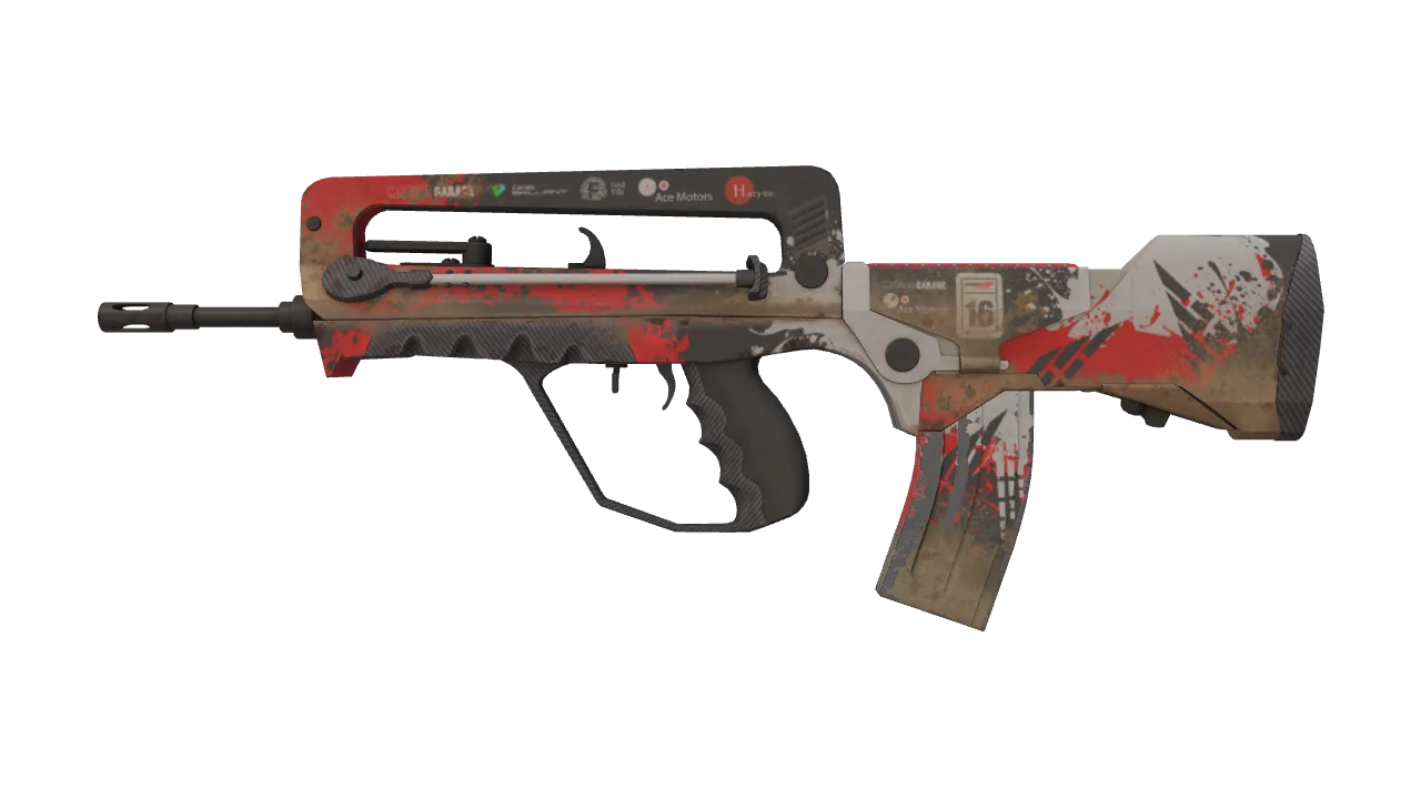 Souvenir FAMAS | Roll Cage (Well-Worn) — Dust II light, front
