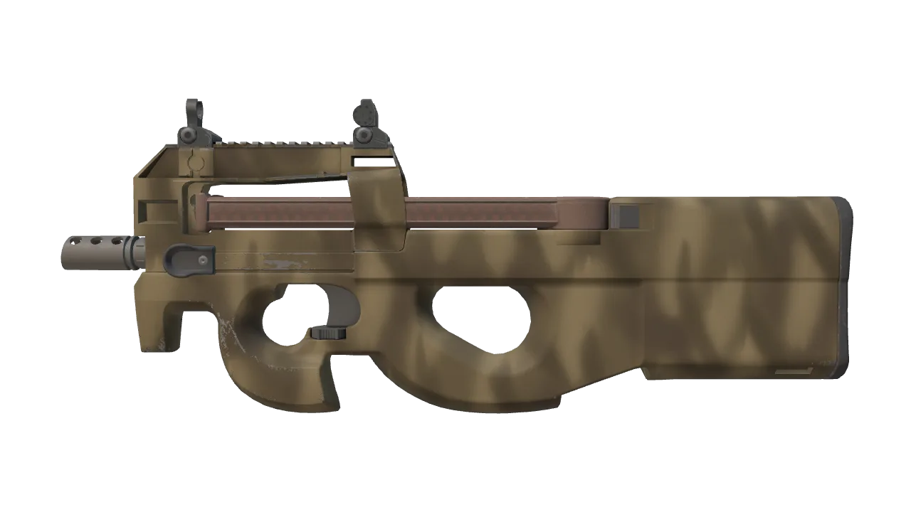P90 | Sand Spray (Factory New) — Dust II light, front