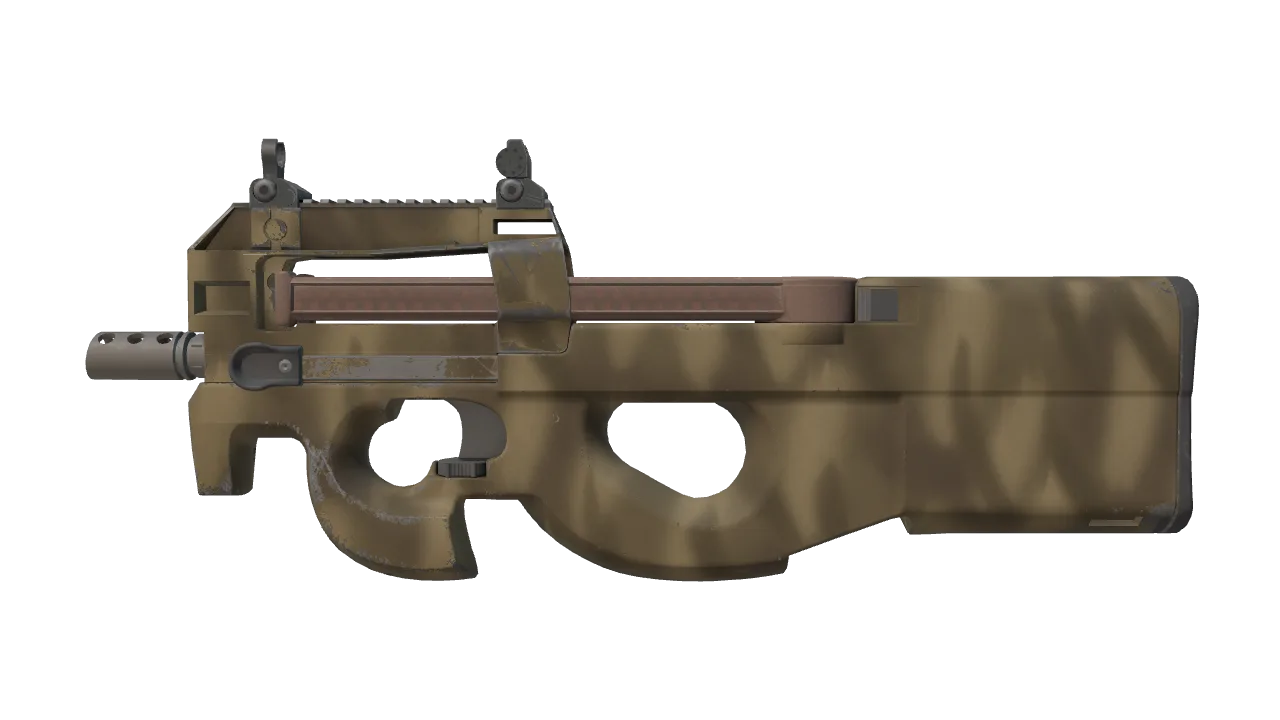 P90 | Sand Spray (Minimal Wear) — Dust II light, front