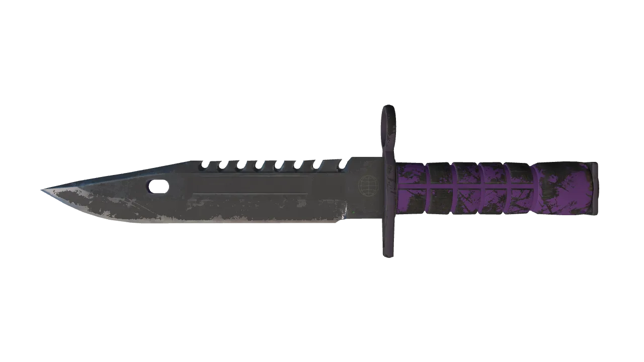★ M9 Bayonet | Ultraviolet (Well-Worn) — Dust II light, front