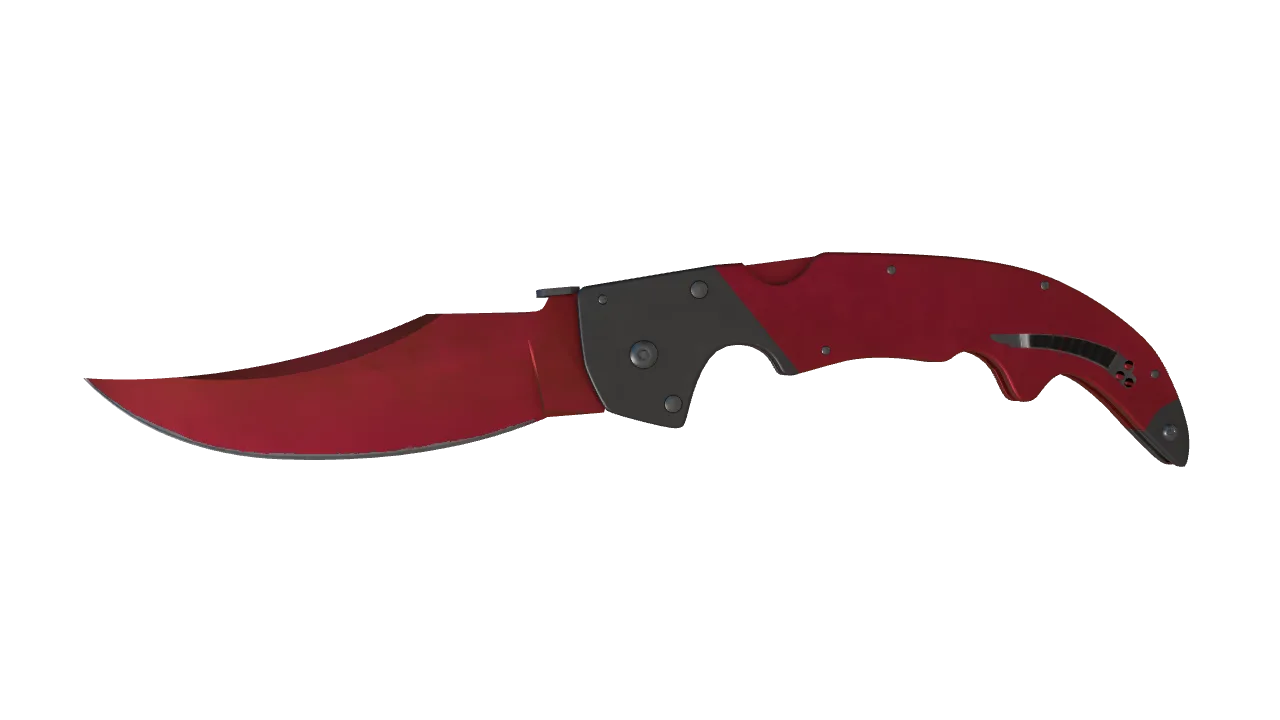 Falchion Knife | Doppler (Ruby) seed #777, front