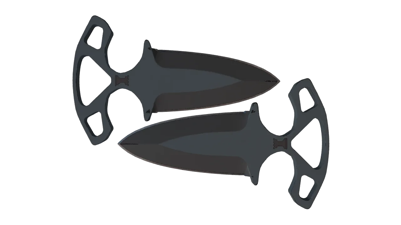 StatTrak™ ★ Shadow Daggers | Night (Field-Tested) — Dust II light, front
