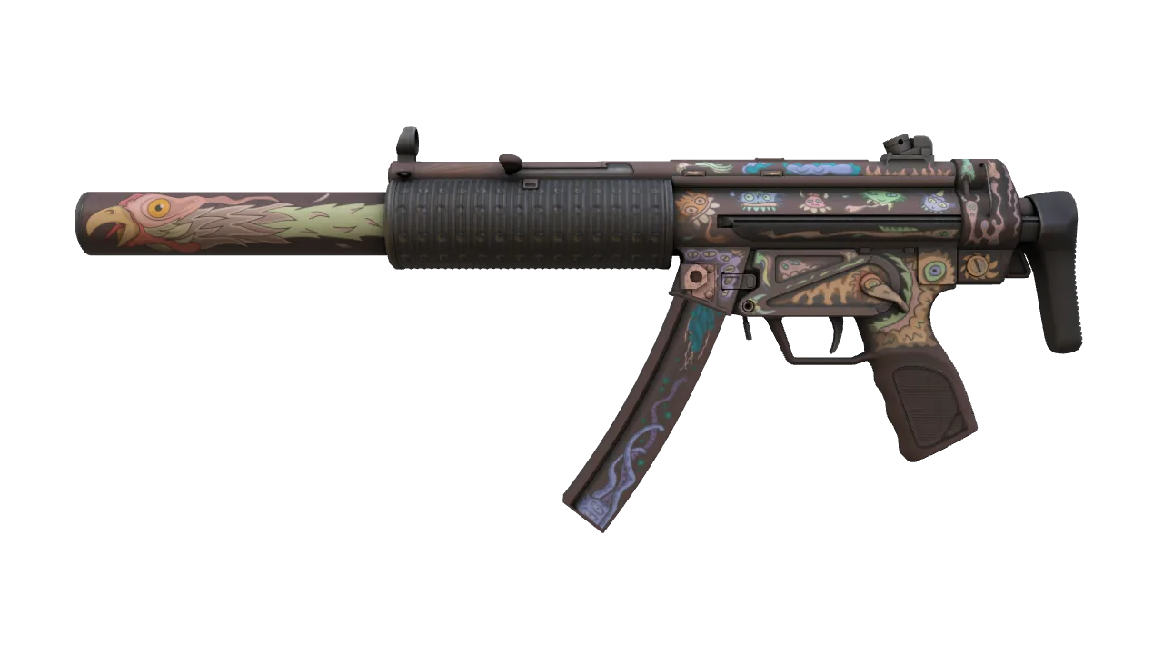 Souvenir MP5-SD | Necro Jr. (Minimal Wear) — Dust II light, front