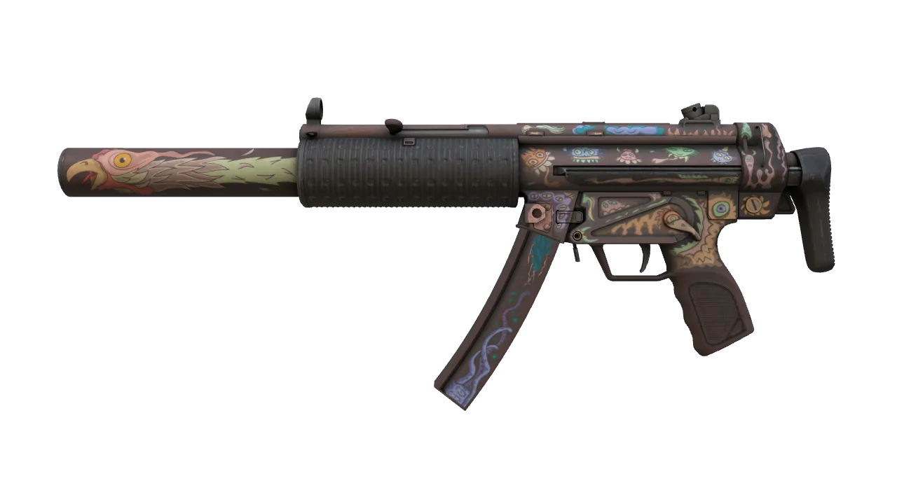 MP5-SD | Necro Jr. (Well-Worn) — Dust II light, front
