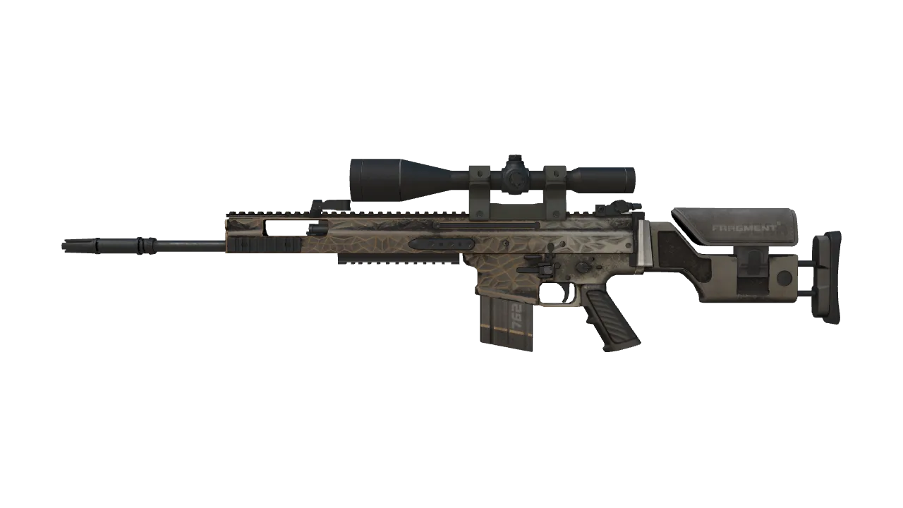 SCAR-20 | Fragments (Battle-Scarred) — Dust II light, front