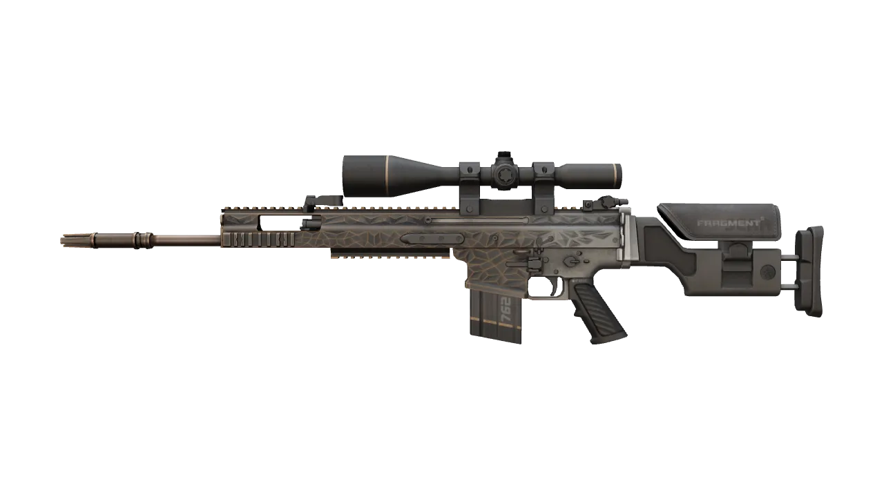 SCAR-20 | Fragments (Field-Tested) — Dust II light, front