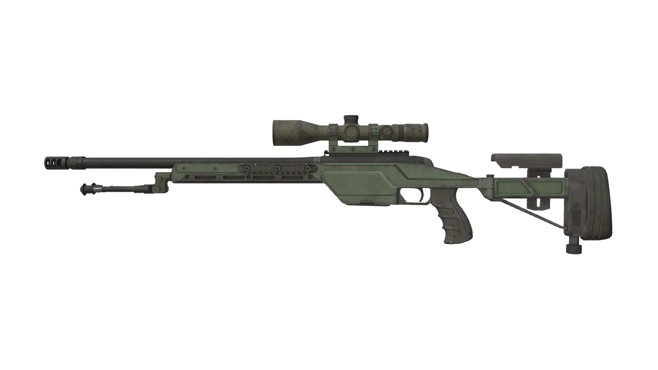 SSG 08 | Green Ceramic (Well-Worn) — Dust II light, front