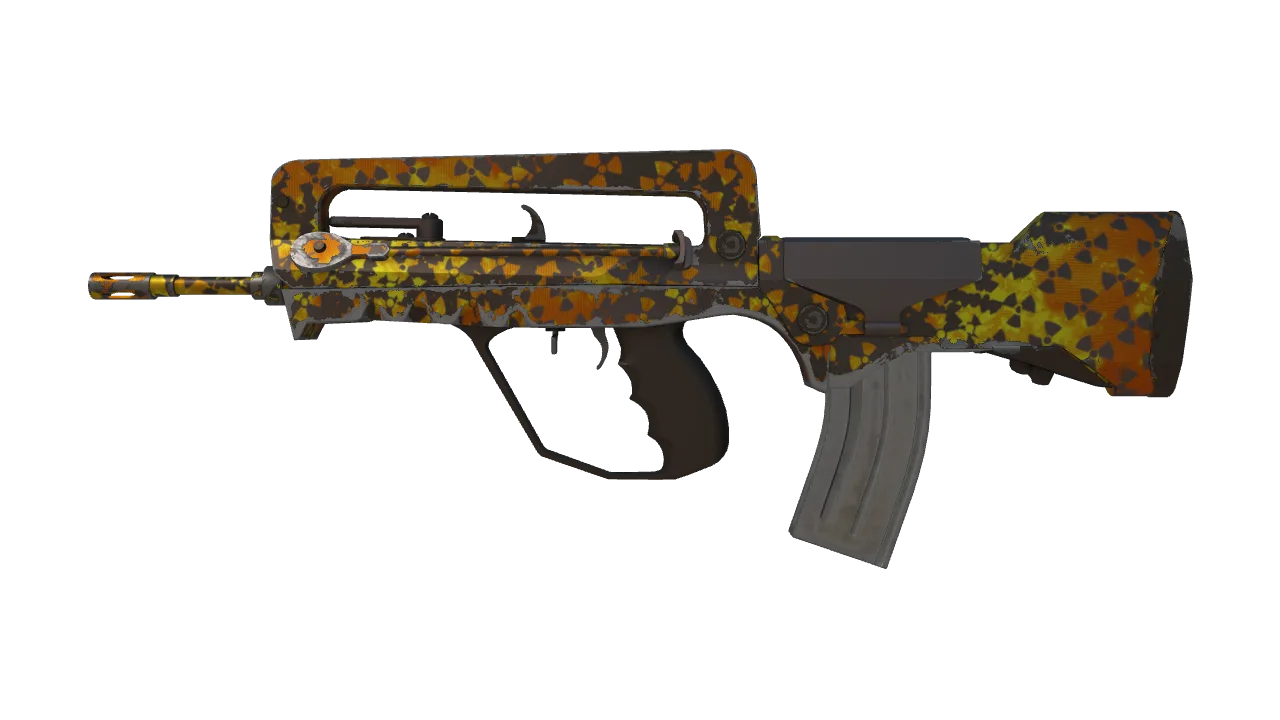 FAMAS | Meltdown (Minimal Wear) — Dust II light, front