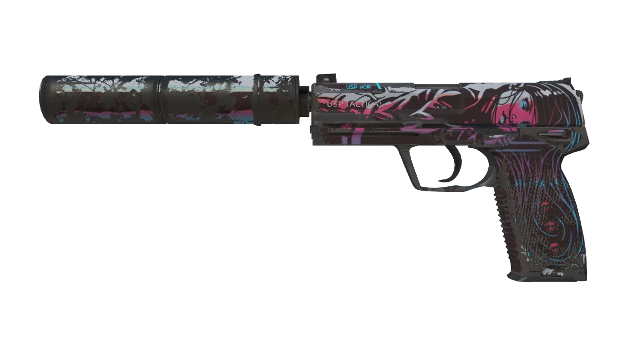 USP-S | Neo-Noir (Battle-Scarred) — Dust II light, front