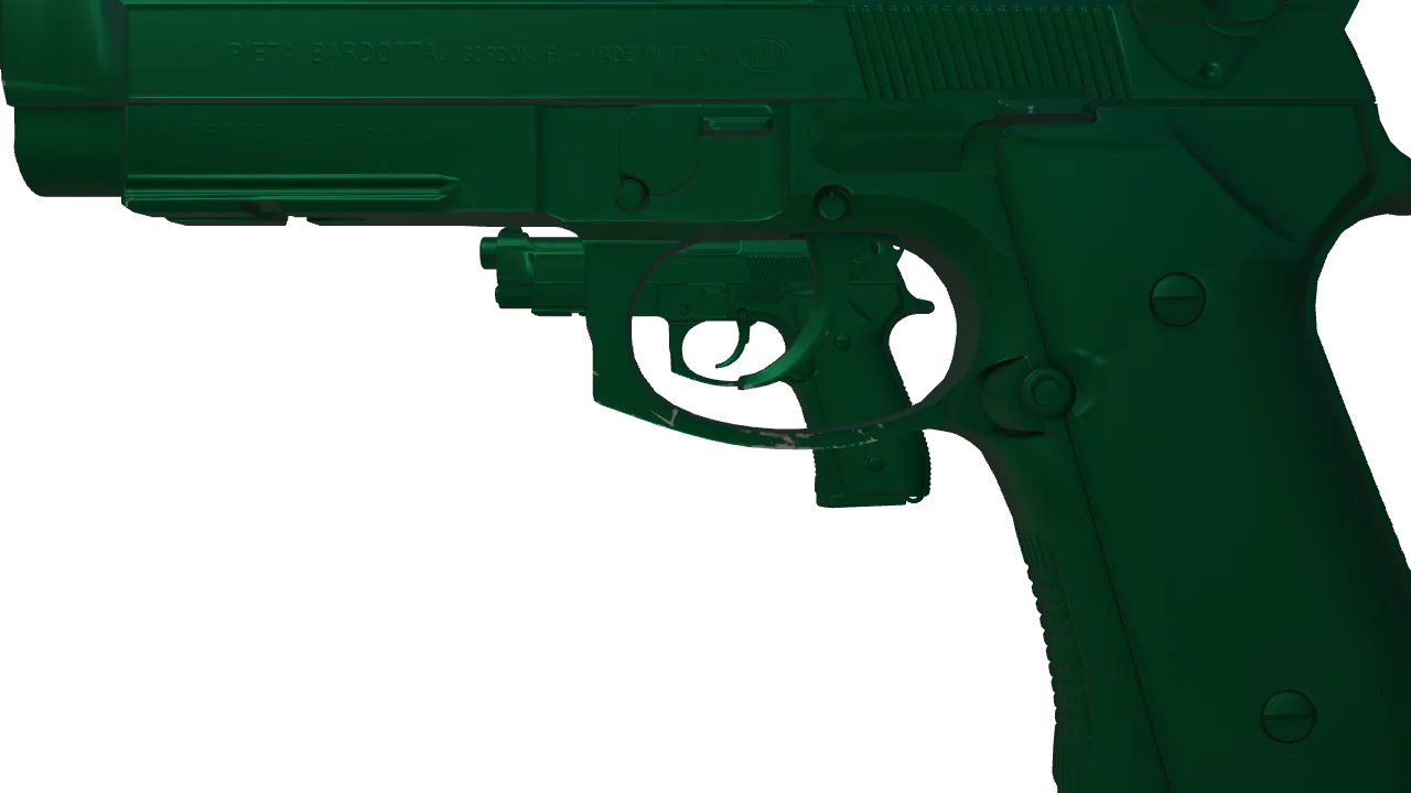 Dual Berettas | Emerald (Factory New) — Dust II light, front