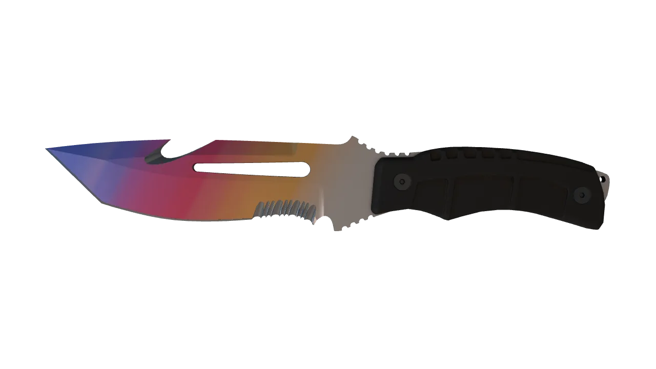 ★ Survival Knife | Fade (Minimal Wear) — Dust II light, front