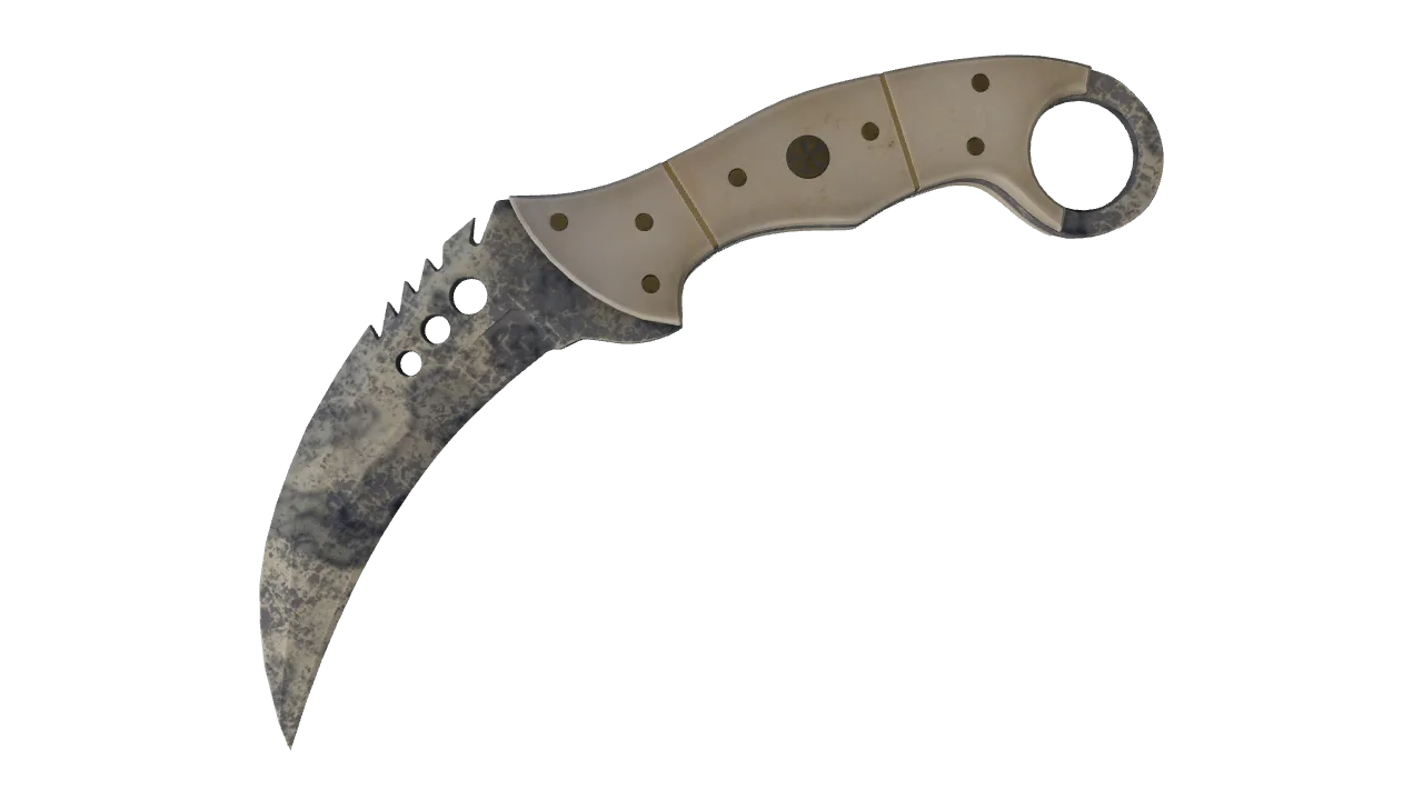 StatTrak™ ★ Talon Knife | Stained (Battle-Scarred) — Dust II light, front