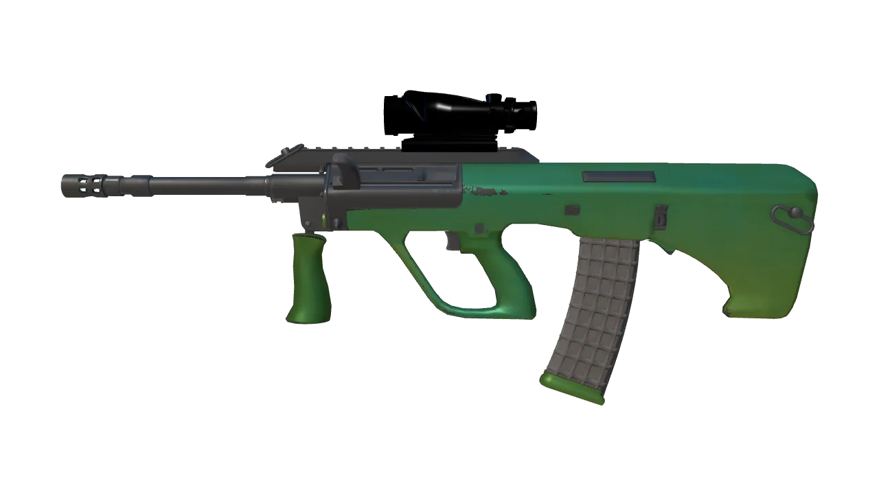 AUG | Carved Jade (Factory New) — Dust II light, front