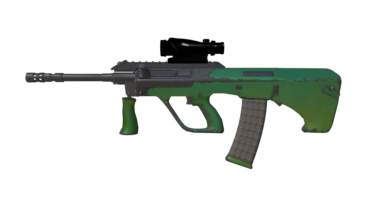 AUG | Carved Jade (Field-Tested) — Dust II light, front
