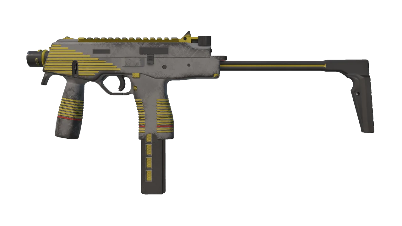 Souvenir MP9 | Bee-Tron (Field-Tested) — Dust II light, front