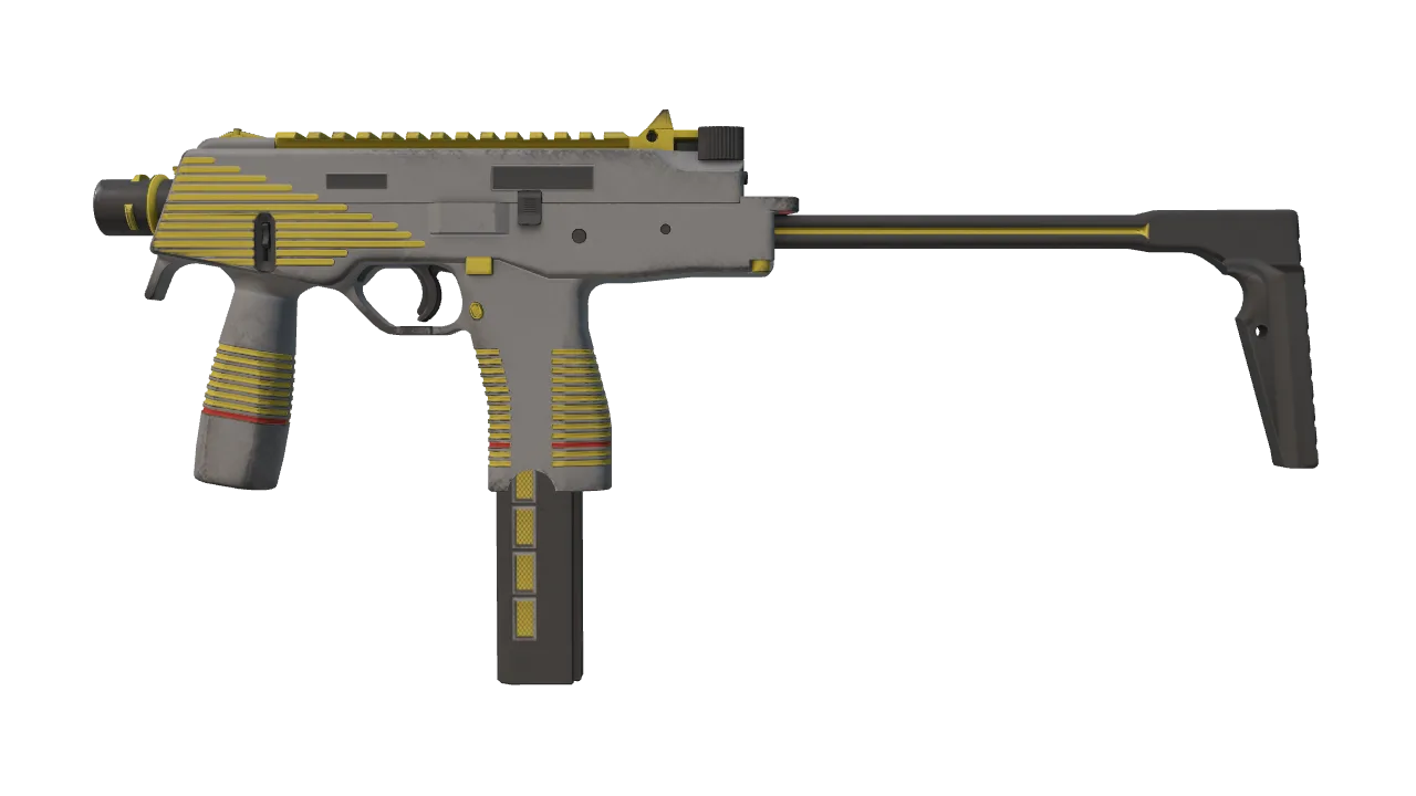 MP9 | Bee-Tron (Minimal Wear) — Dust II light, front
