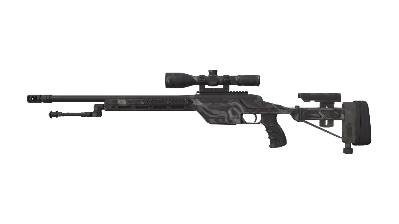 SSG 08 | Grey Smoke (Field-Tested) — Dust II light, front