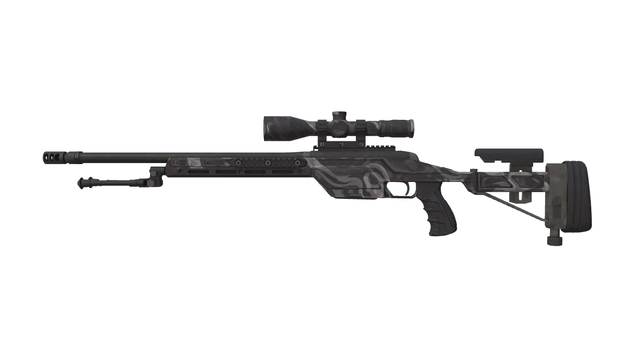 SSG 08 | Grey Smoke (Minimal Wear) — Dust II light, front