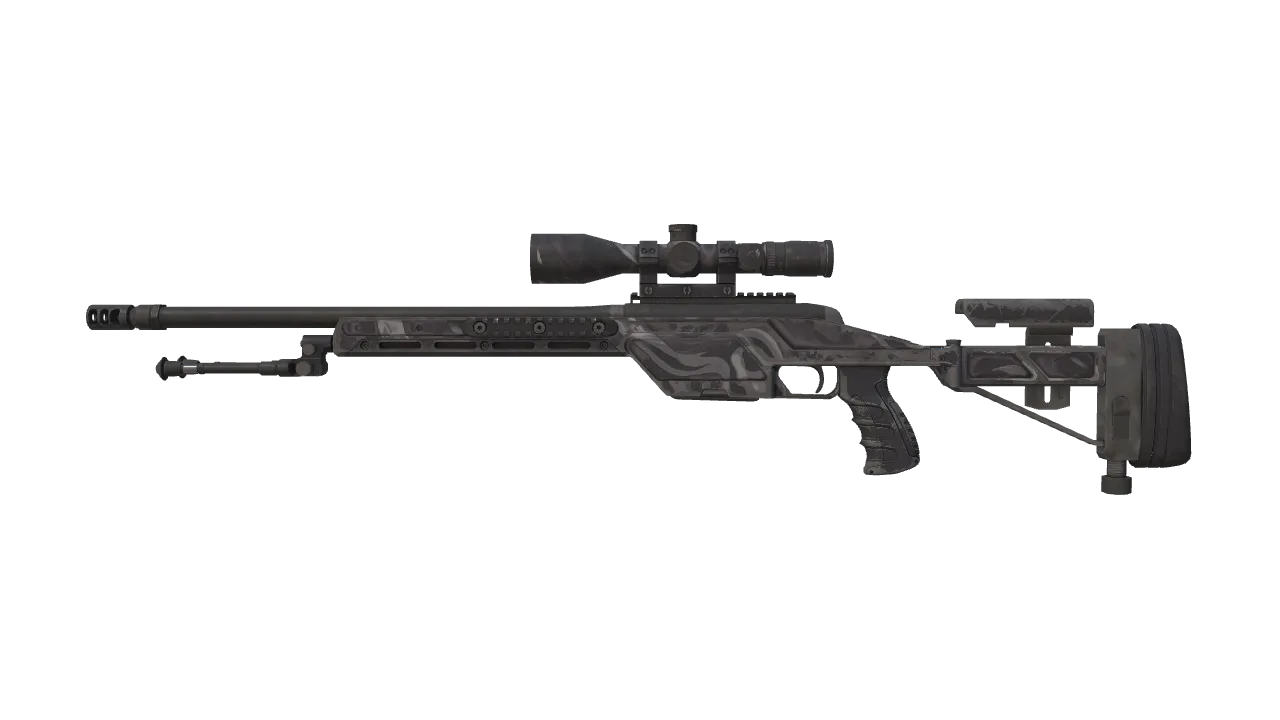 SSG 08 | Grey Smoke (Well-Worn) — Dust II light, front