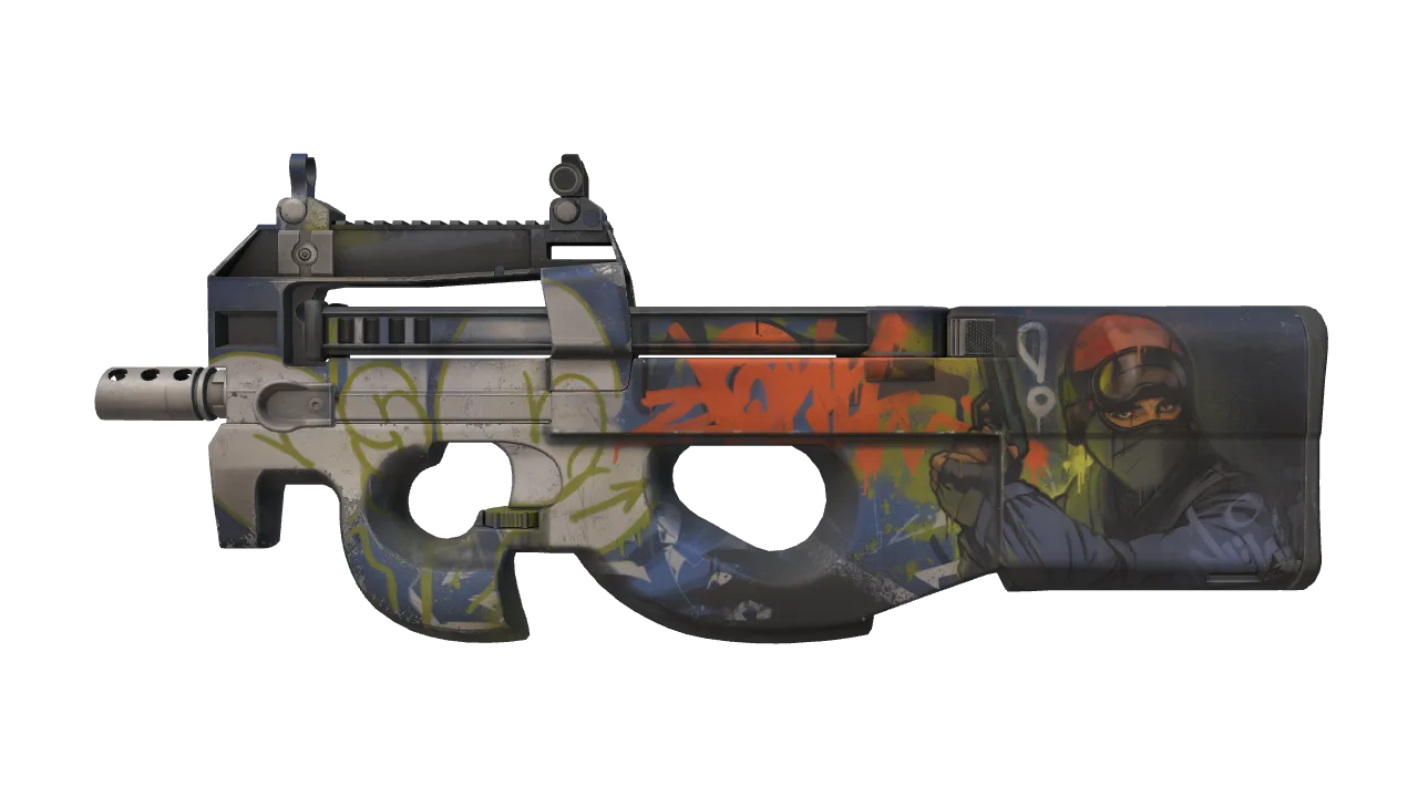 P90 | Nostalgia (Minimal Wear) — Dust II light, front