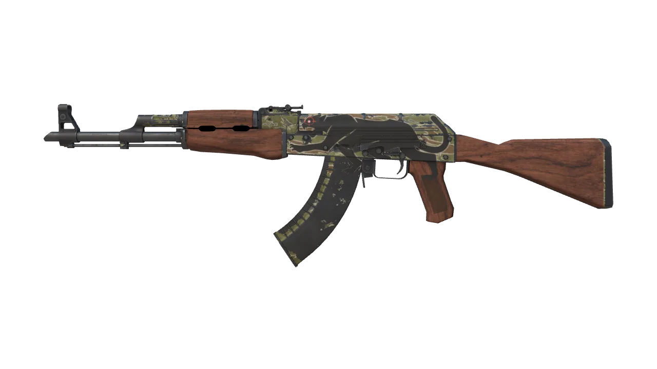 StatTrak™ AK-47 | Jaguar (Battle-Scarred) — Dust II light, front