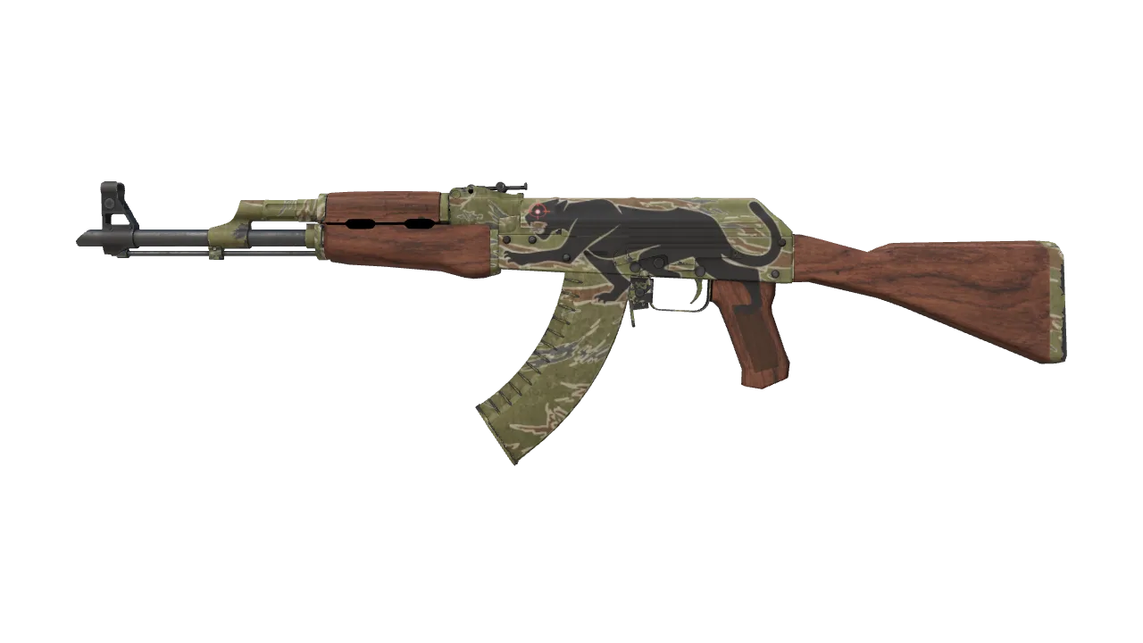 Souvenir AK-47 | Jaguar (Minimal Wear) — Dust II light, front