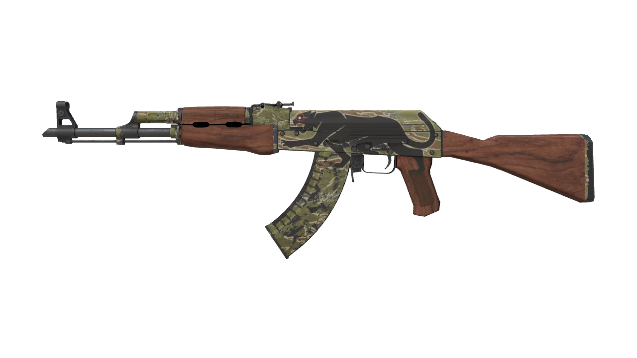 AK-47 | Jaguar (Well-Worn) — Dust II light, front