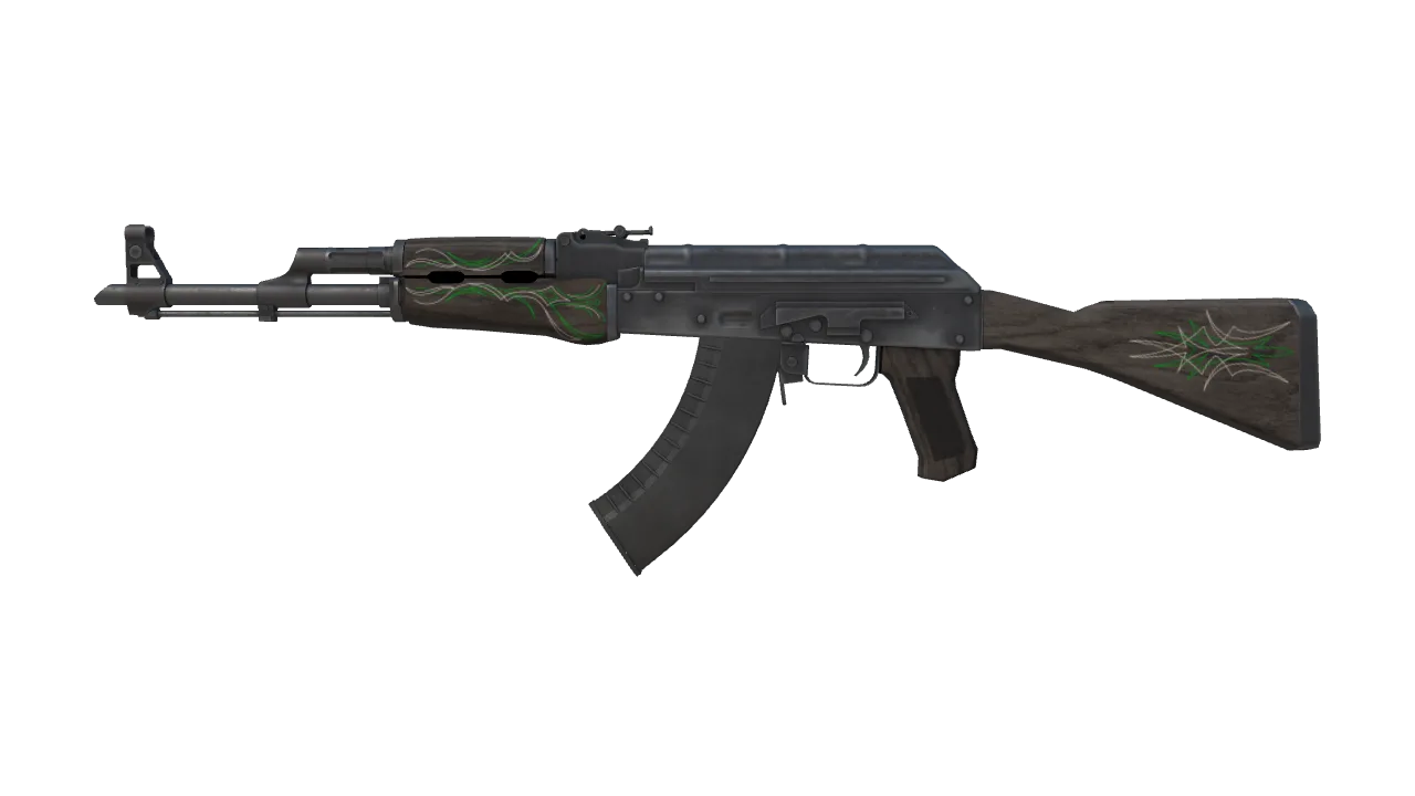 Souvenir AK-47 | Emerald Pinstripe (Battle-Scarred) — Dust II light, front
