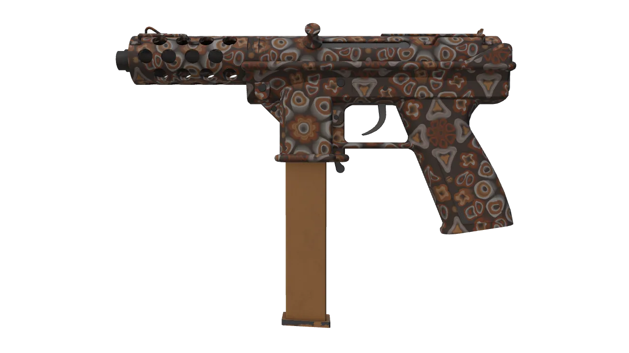Tec-9 | Orange Murano (Minimal Wear) — Dust II light, front