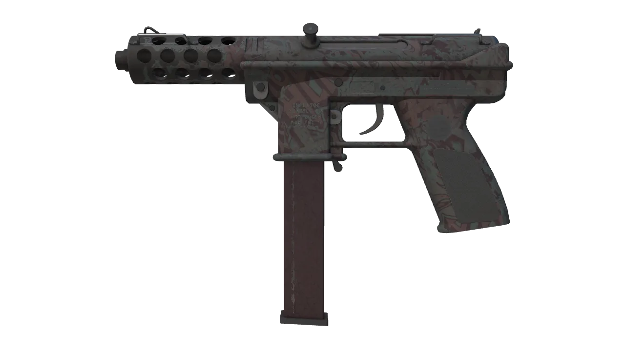 Souvenir Tec-9 | Phoenix Chalk (Well-Worn) — Dust II light, front