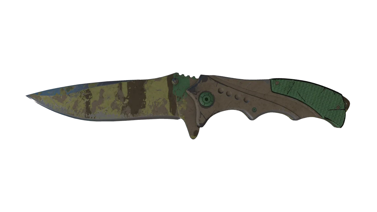 StatTrak™ ★ Nomad Knife | Boreal Forest (Battle-Scarred) — Dust II light, front