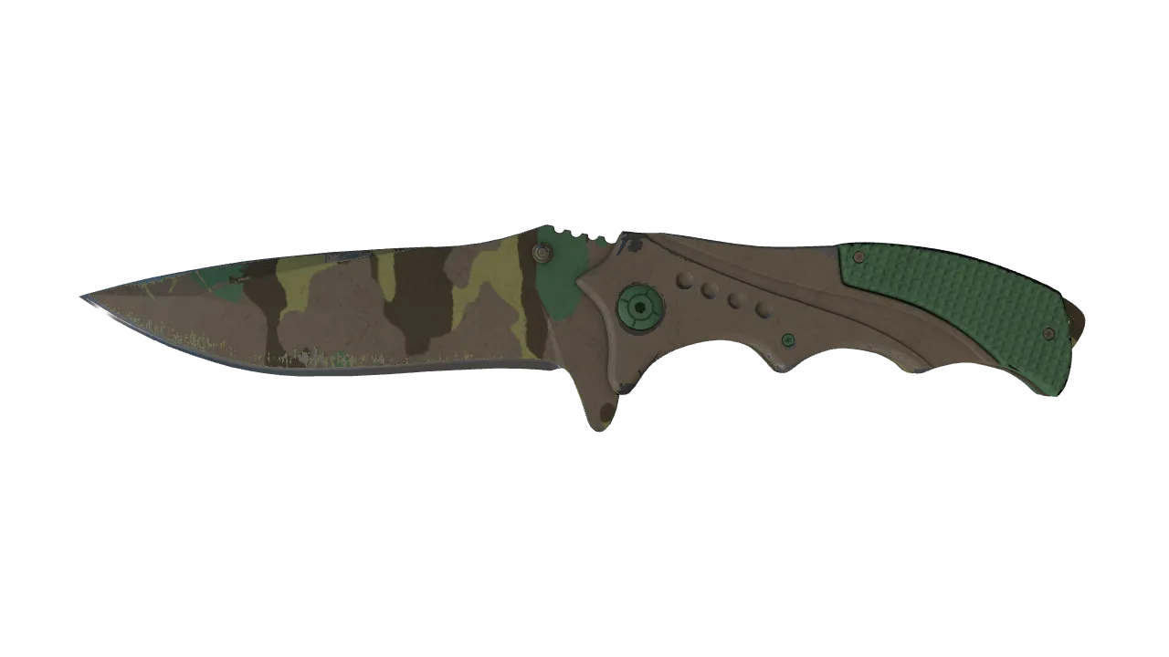 StatTrak™ ★ Nomad Knife | Boreal Forest (Well-Worn) — Dust II light, front