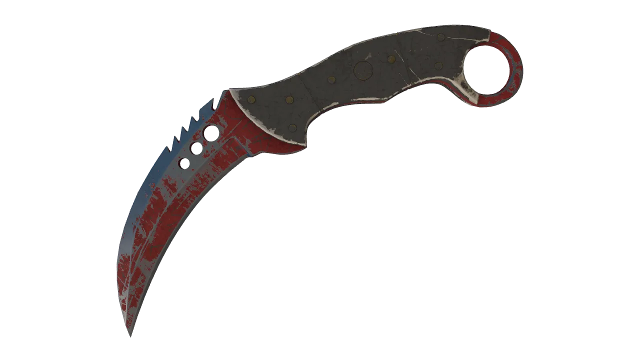 StatTrak™ ★ Talon Knife | Crimson Web (Battle-Scarred) — Dust II light, front