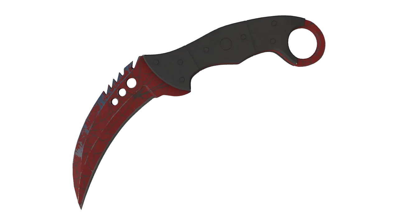 ★ Talon Knife | Crimson Web (Field-Tested) — Dust II light, front