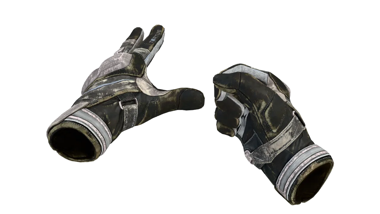 ★ Moto Gloves | Smoke Out (Battle-Scarred) — Dust II light, front