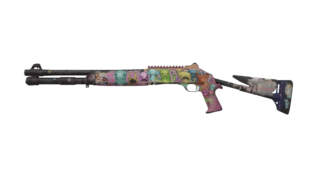 XM1014 | Monster Melt (Well-Worn) — Dust II light, front