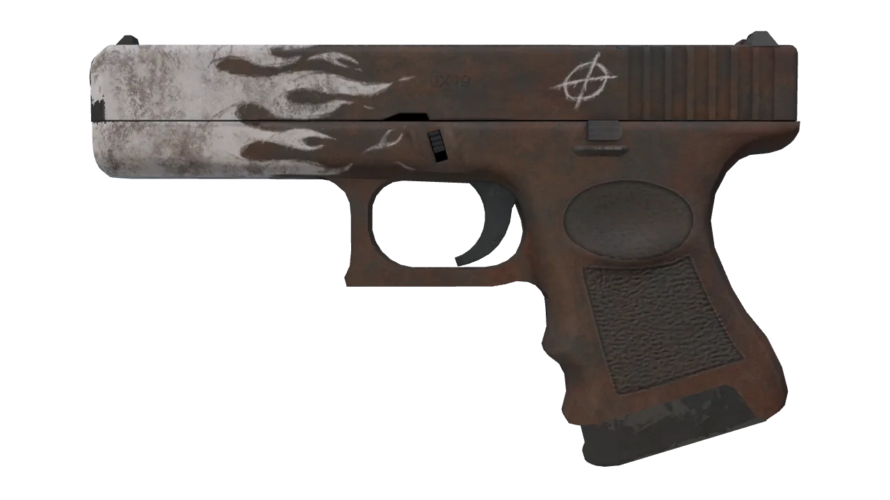 Glock-18 | Oxide Blaze (Minimal Wear) — Dust II light, front