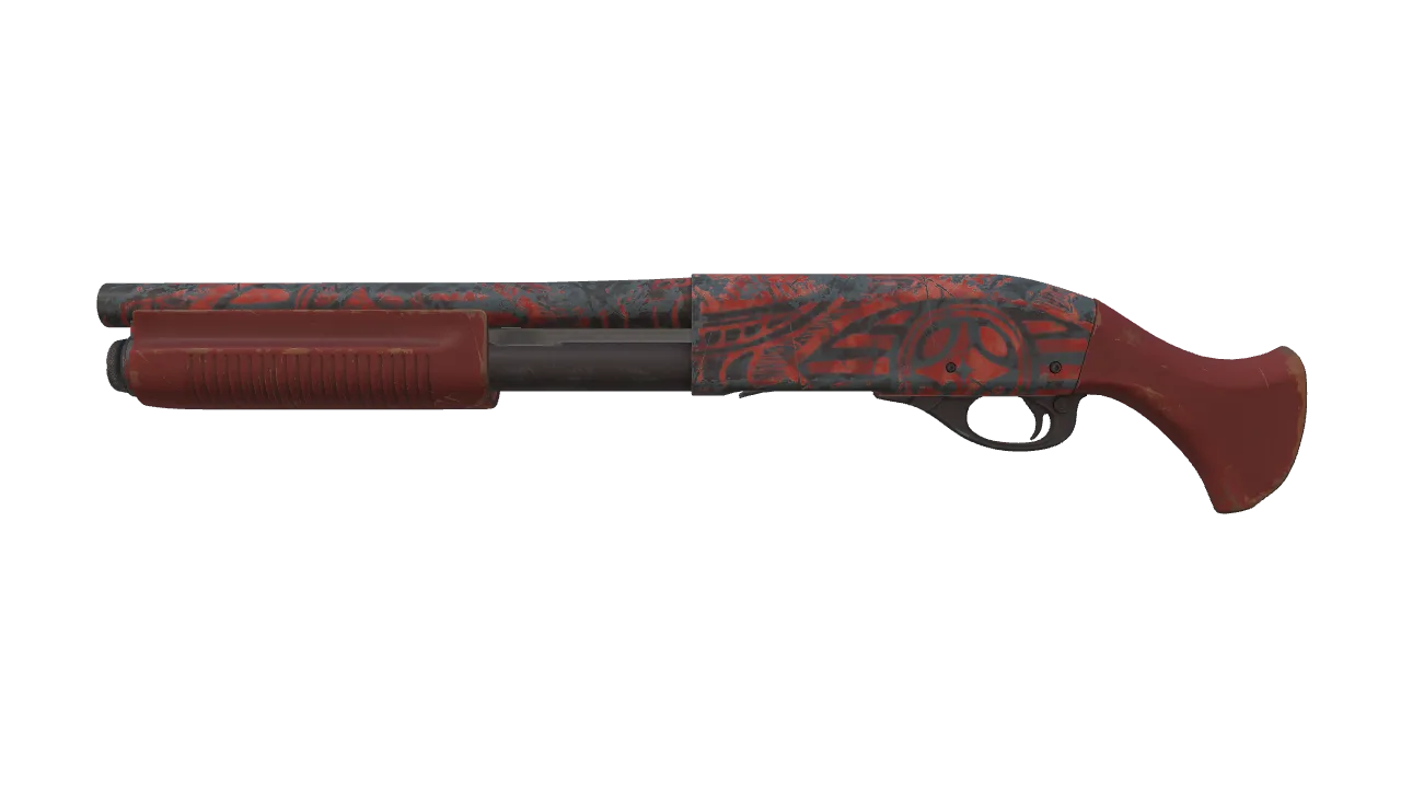Sawed-Off | Crimson Batik (Field-Tested) — Dust II light, front