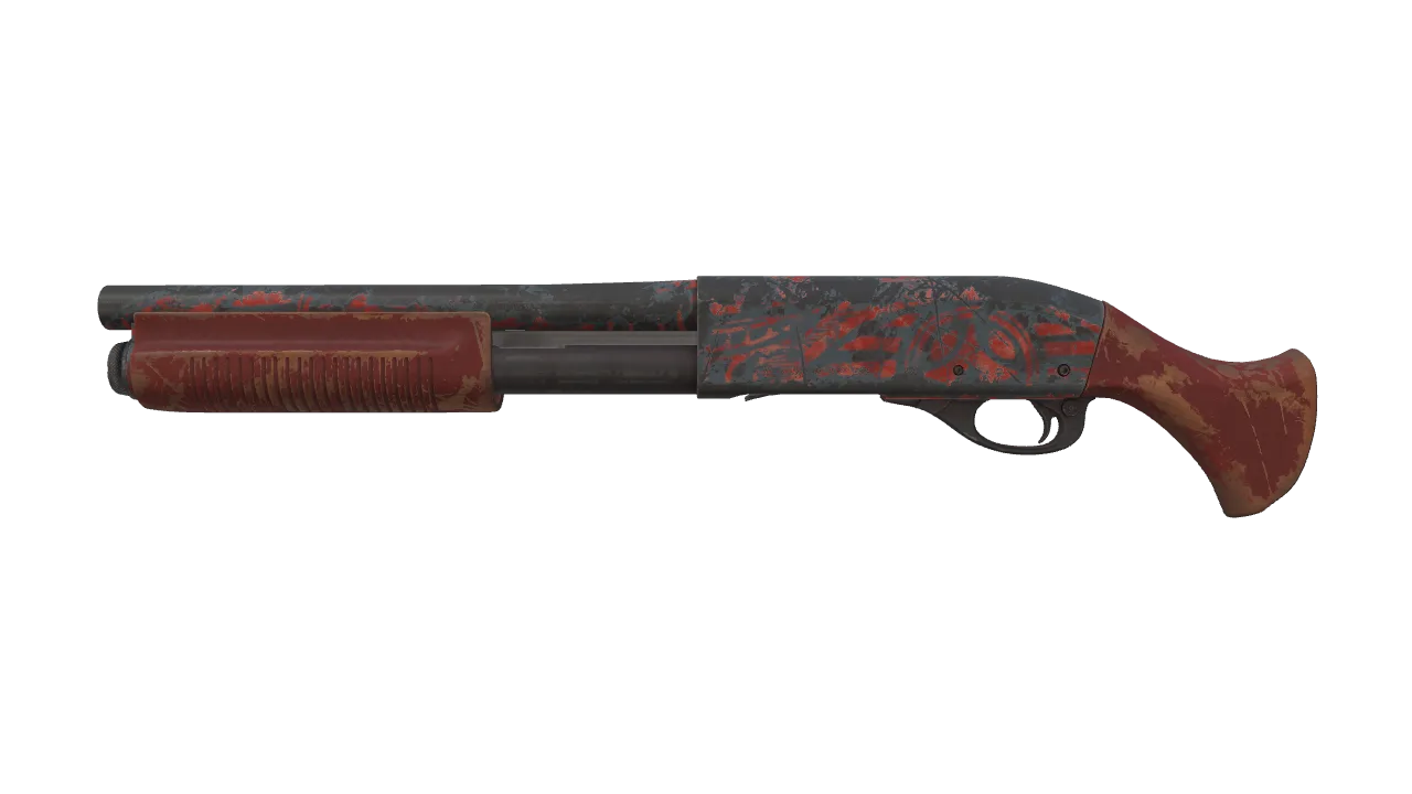 Sawed-Off | Crimson Batik (Well-Worn) — Dust II light, front