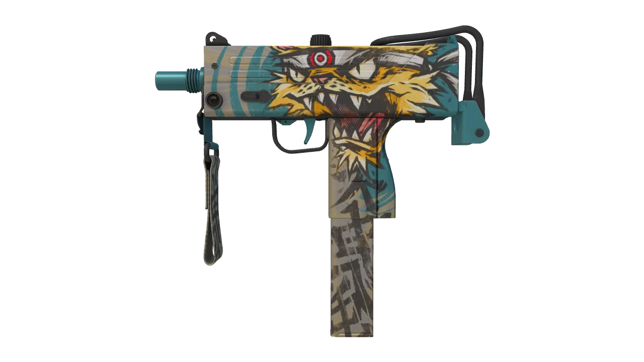 MAC-10 | Cat Fight (Factory New) — Dust II light, front