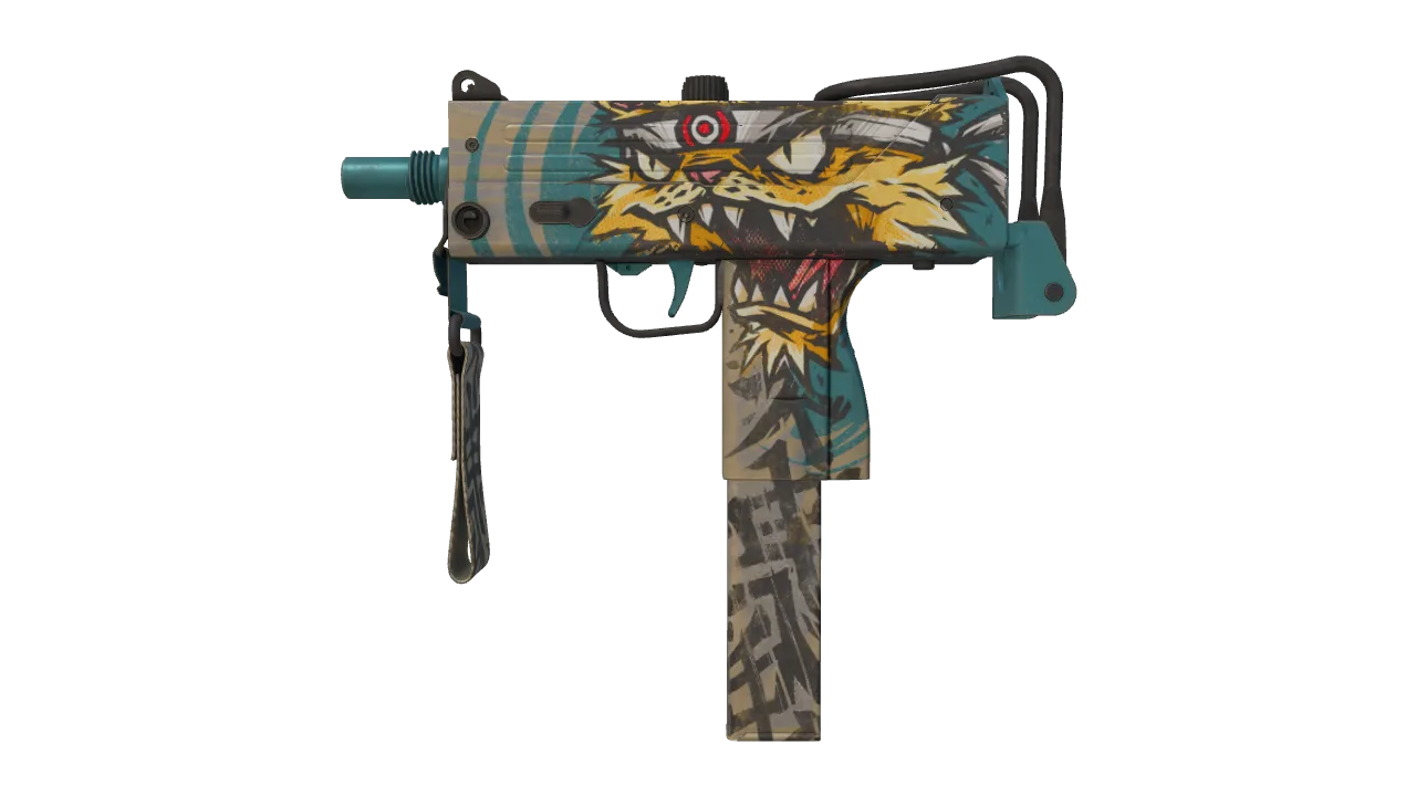 Souvenir MAC-10 | Cat Fight (Field-Tested) — Dust II light, front