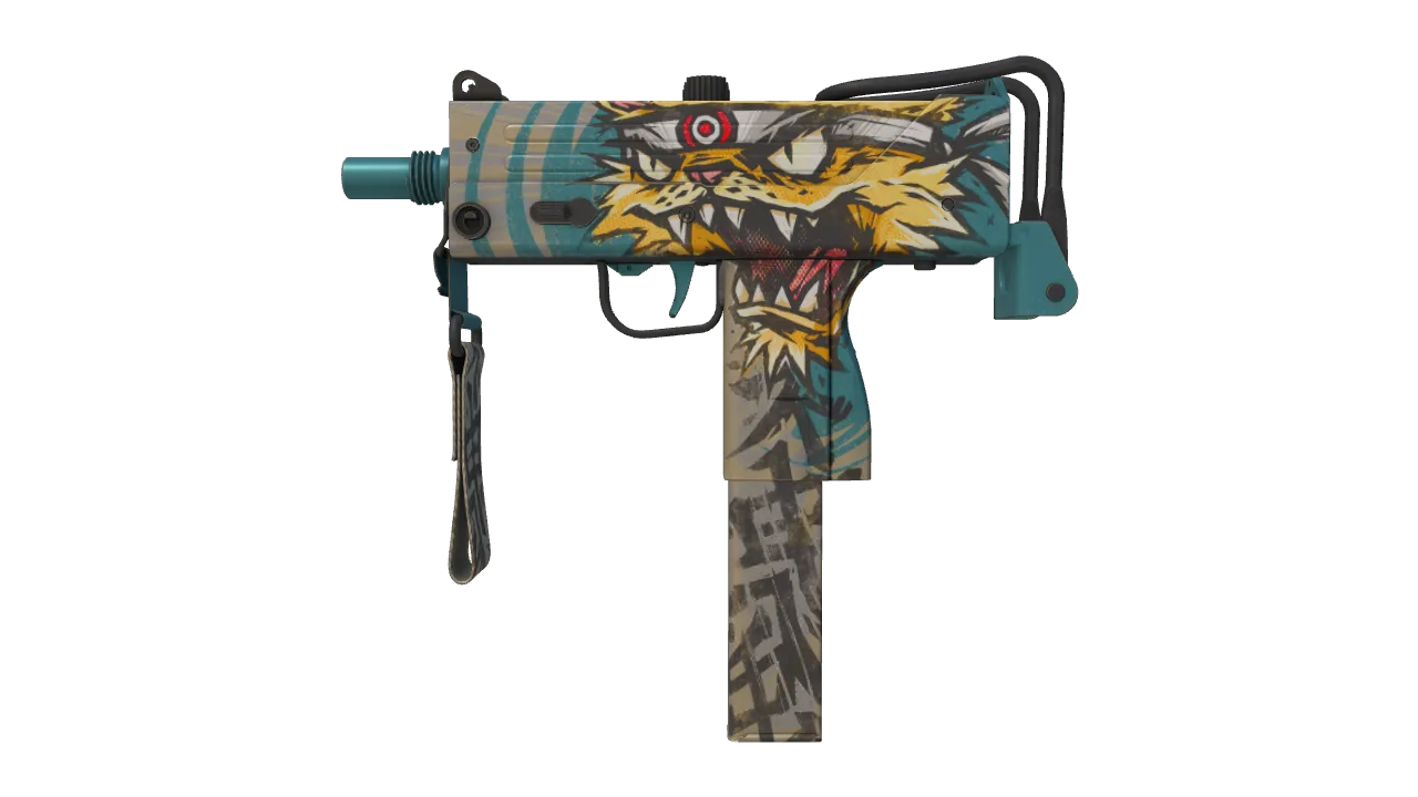 Souvenir MAC-10 | Cat Fight (Minimal Wear) — Dust II light, front