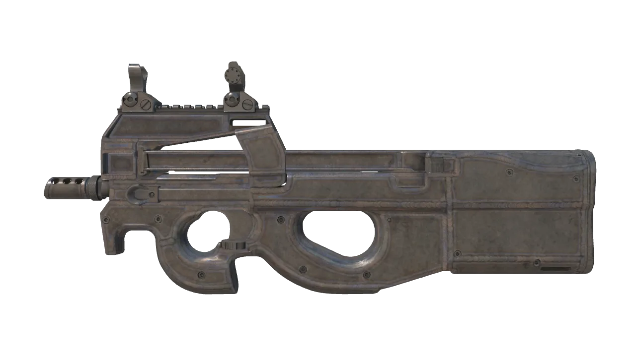 P90 | Straight Dimes (Well-Worn) — Dust II light, front