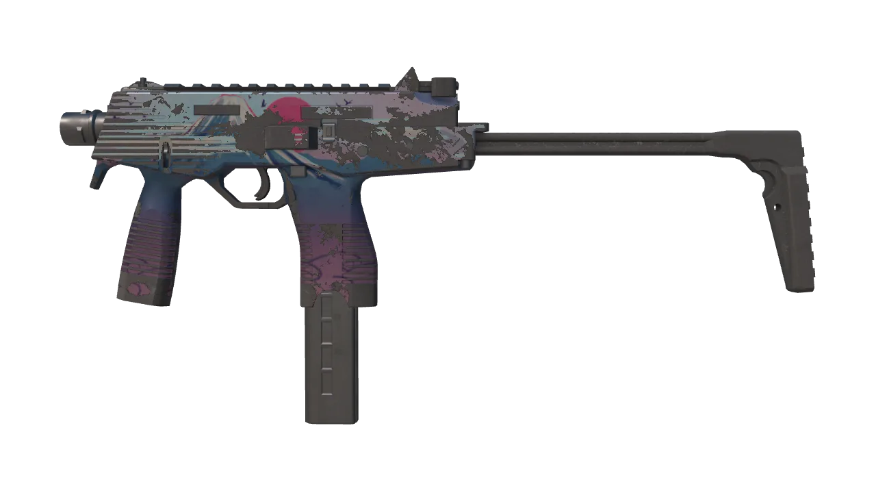 MP9 | Mount Fuji (Well-Worn) — Dust II light, front